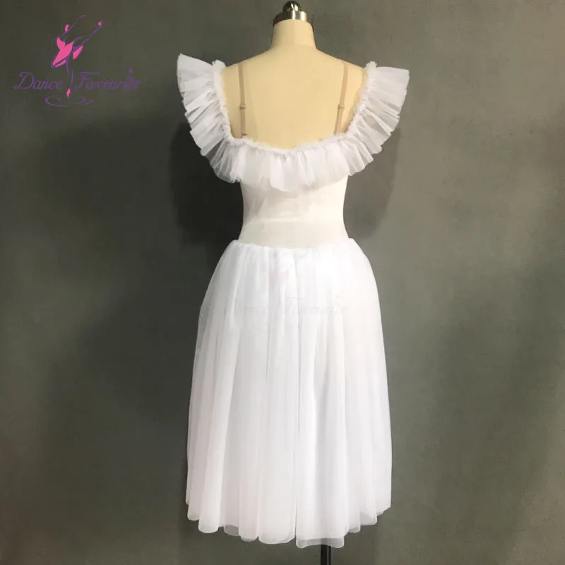 Girls Swan White Long Ballet Dance Dress Romantic Tutu for Performance 18582