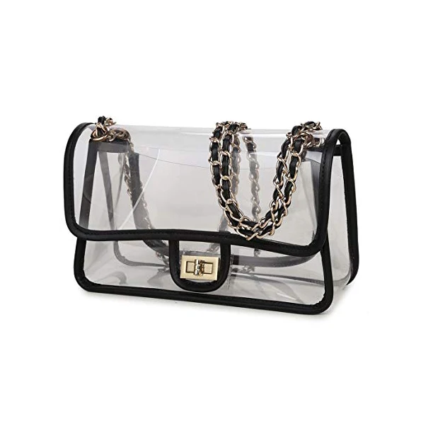 Прозрачный женский кошелек из ПВХ, Сумка с поворотным замком, квадратная сумка, кошелек, сумка на плечо с цепочкой