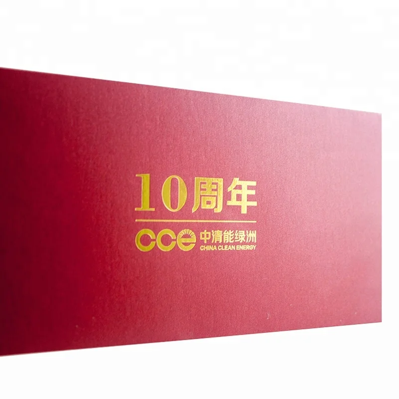 Eco-friendly Custom High End Wedding Red Invitation Paper Envelope