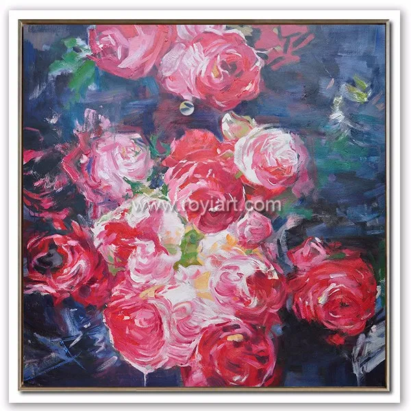 Original wall art Impressionist paintings with flowers modern abstract on Canvas hand painted rose painting flowers paintings