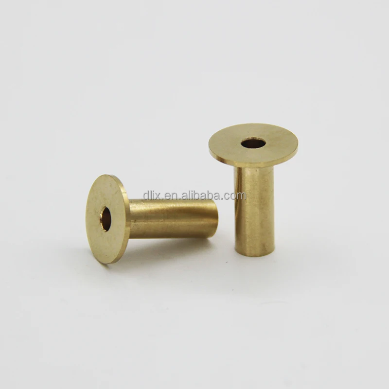 Brass non thread CNC parts / brass sleeve bushing / flange bushing