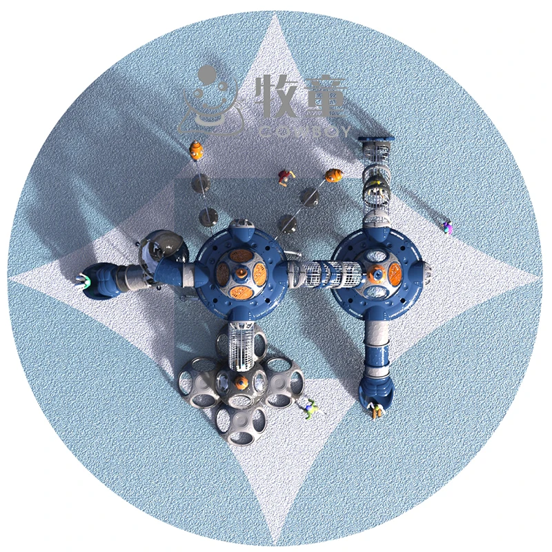 2019 UFO spaceship design Rotate steel climbing slide for Amusement park