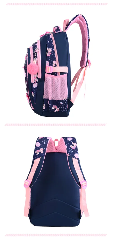 Cute Flowers Pattern Primary School Bookbag Girls Backpack Book Bags for kids in 2019