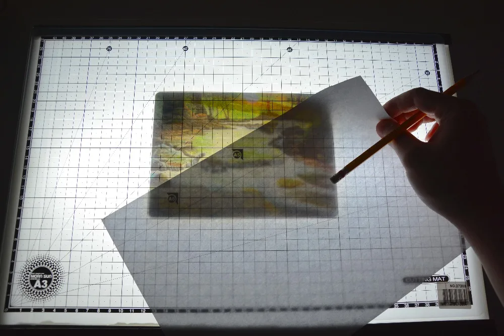 stable supply a1 90X60cm 3 Layers Self Healing Anti Slip PVC Transparent Cutting Mat for light box and drawing board