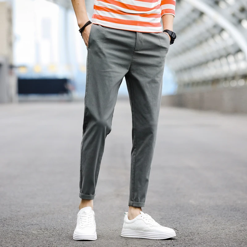 Oem summer fashion casual skinny sport jeans wholesale straight pants for men