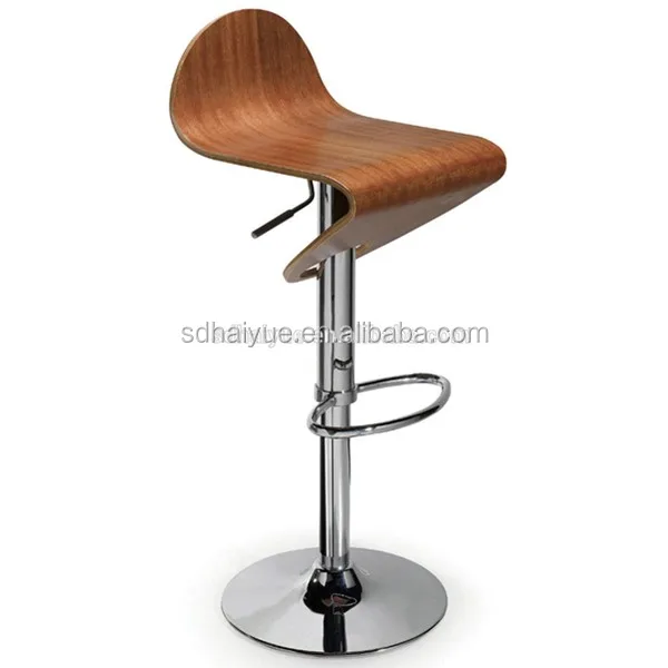 HY2020 Fashion  Moden Chrome Swivel Wooden Breakfast High Bar Stools Bar Chair