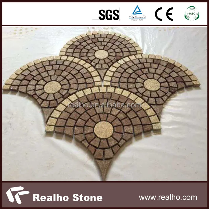 Fan shaped multic color granite cube/cobblestone/Paving stone