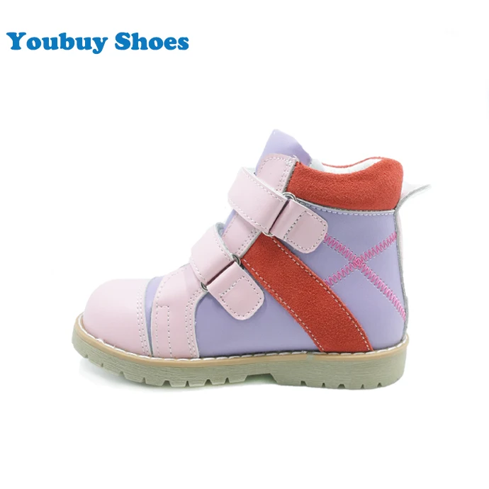 Girls stylish ankle boots kids orthopedic safety shoes manufacture in guangzhou factory