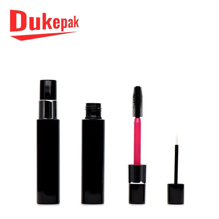 
Cosmetic empty black plastic mascara tube with brush 