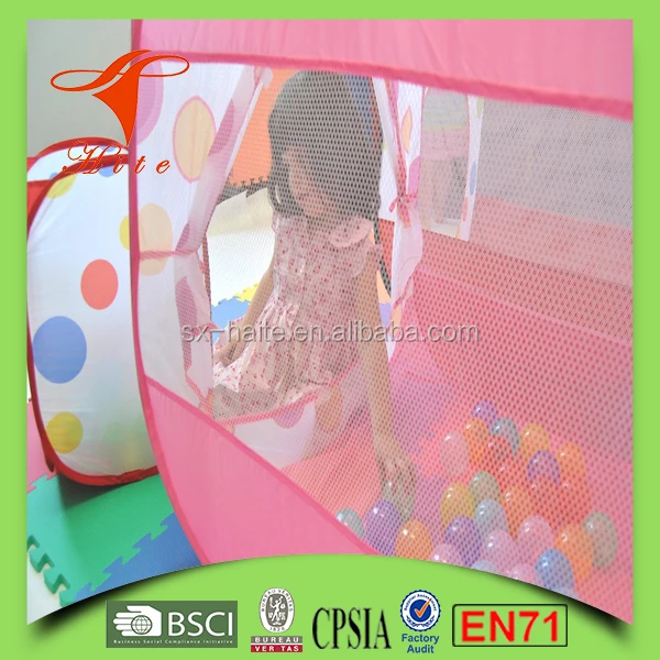 Princess Pink Polka Dot Twist Play Ball Tent House for Kids