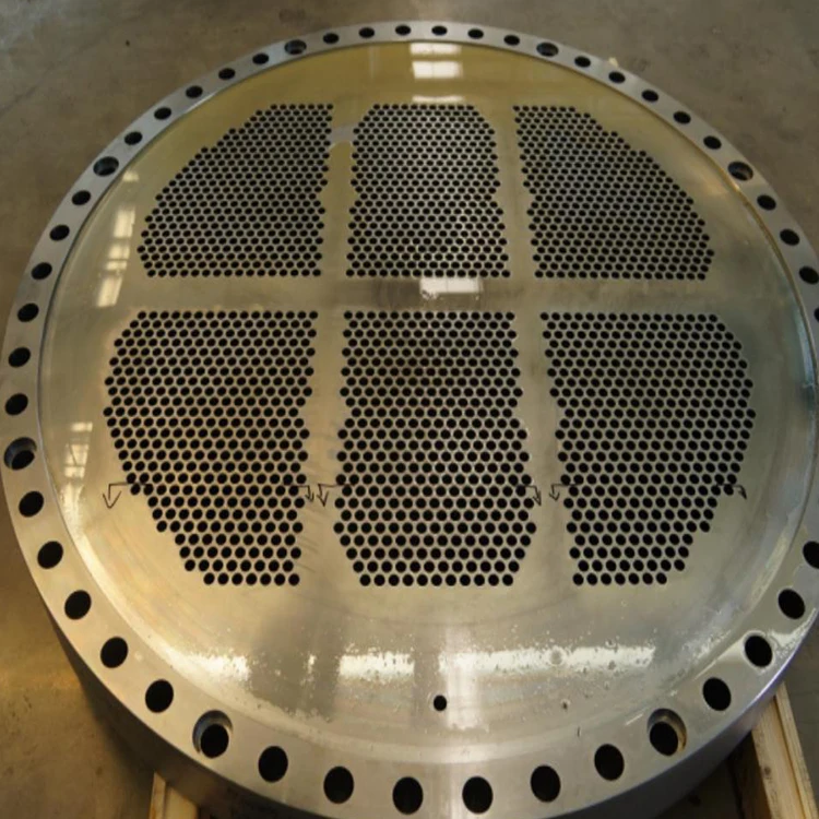 Фланцевое сверление Tubesheet обработка углеродистой стали SS 304 кованая перегородка для трубки теплообменника с большим