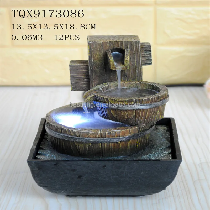 
Indoor artificial battery operation rotary disc waterfall fountain 