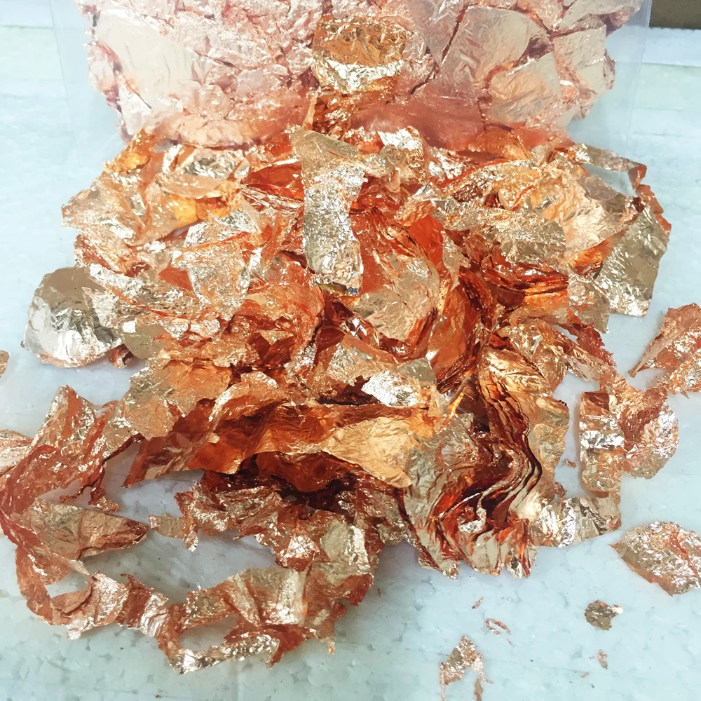 Factory Direct Sale High quality flakes gold leaf painting copper flake Glass Art Crafts Nail Decoration 1kg per carton