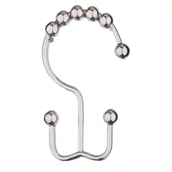 Wholesale Double Roller Glide Shower Rings Bathroom Accessory 304 Stainless Steel Shower Curtain Hooks