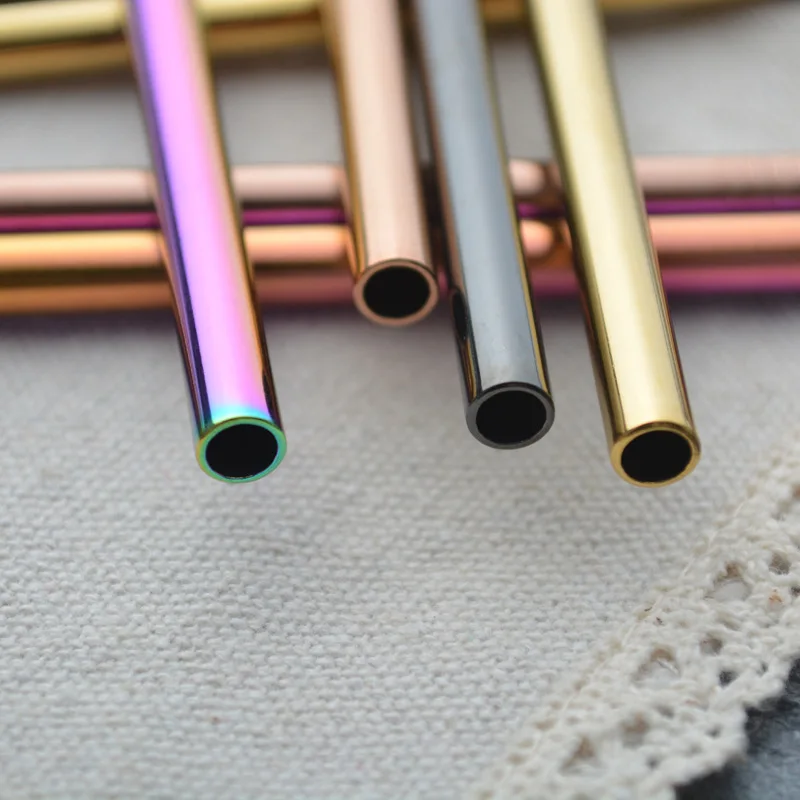 Black Stainless Steel  Drinking Straws Colored Metal Straws