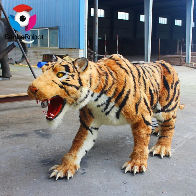 Outdoor Playground Attractive Real Size Artificial Animatronic Tiger