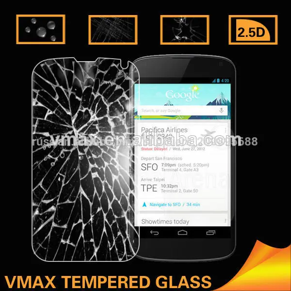 2014 дучшие продажи 0.26mm взрывозащищенный закаленное стекло протектор экрана для lg связь 4 e960 цвет/odm службы