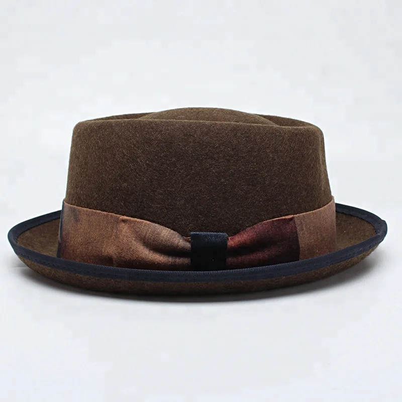 Wholesale Fashion  Design 100 Wool Felt Pork Pie Hats for men  women