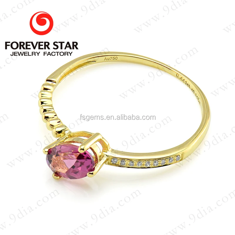 2020 Jewelry Wholesale Natural Tourmaline Gemstone Single Stone 1 Gram Gold Ring Jewelry