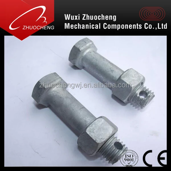 DIN933 DIN931 carbon steel HDG Cotter Pin-Lockable hex head hollow bolt