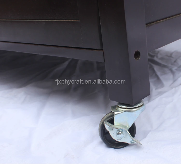 
MDF kitchen island trolley cart on wheels with storage cabinet 
