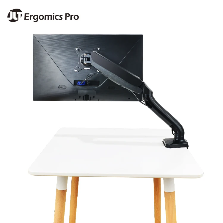 Gas Spring Aluminum Ergonomic Single LCD Monitor Desk Mount Stand