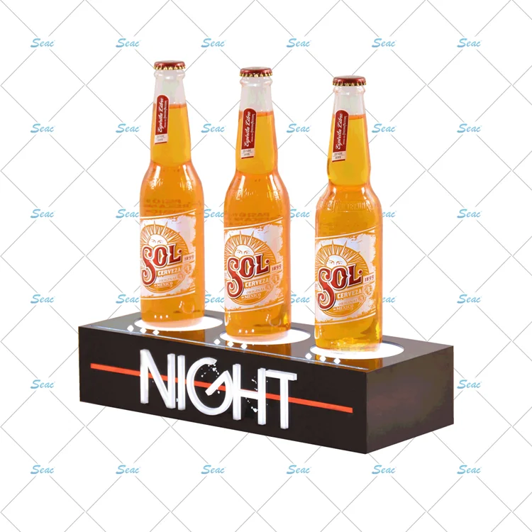 clear acrylic led bottle glorifier display stand for wine