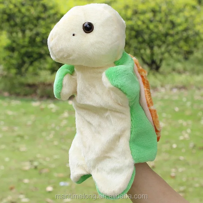 Tortoise Shape Plush Toy Puppet Animal Hand Puppet Doll Finger Puppet