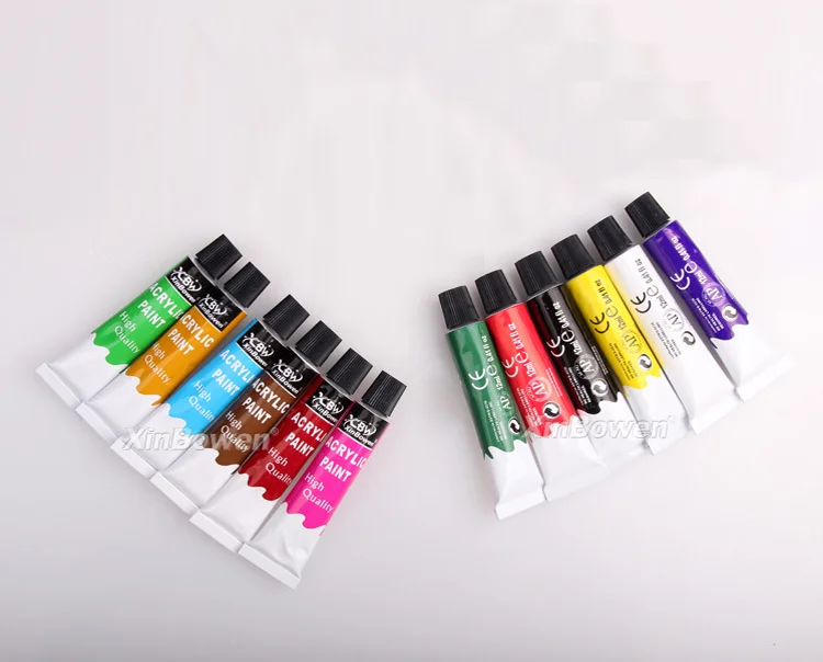 Cheap Prices Wholesale Acrylic Paint 12 Colors Non-Toxic Artists Acrylic Paints 12Ml  Acrylic Painting Set With Brush
