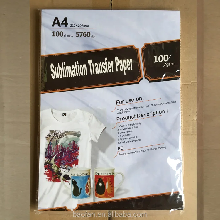 Высококачественная сублимационная теплопередающая бумага размера A4