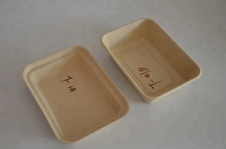 
disposable biodegradable paper pulp takeaway fast food packaging box 