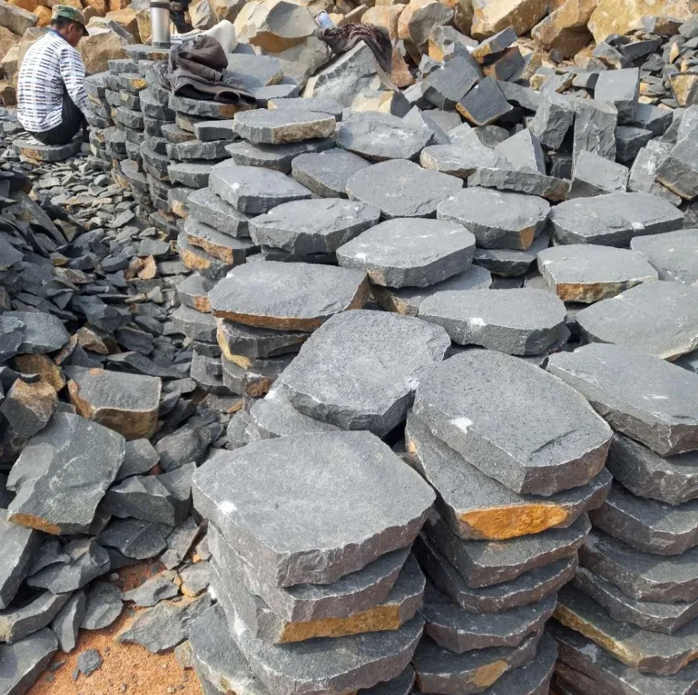 Опт Черные базальтовые садовые шаговые камни