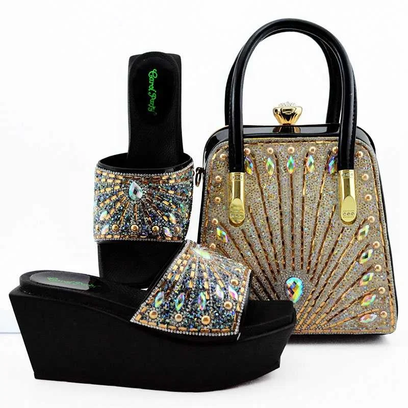 AB8578 2019 Hot Sale Perfect design high quality italian party lady shoes and bags