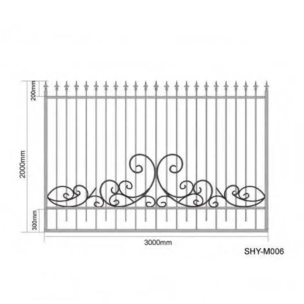 Beautiful iron fence design with gold color / wrought iron fence