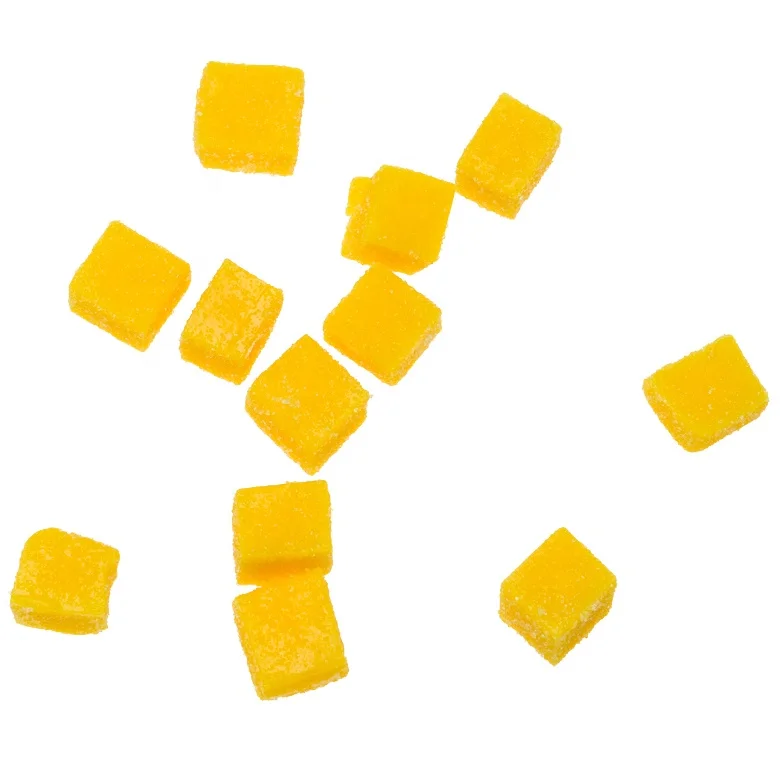 square shape durian flavor gummy candy with box packing