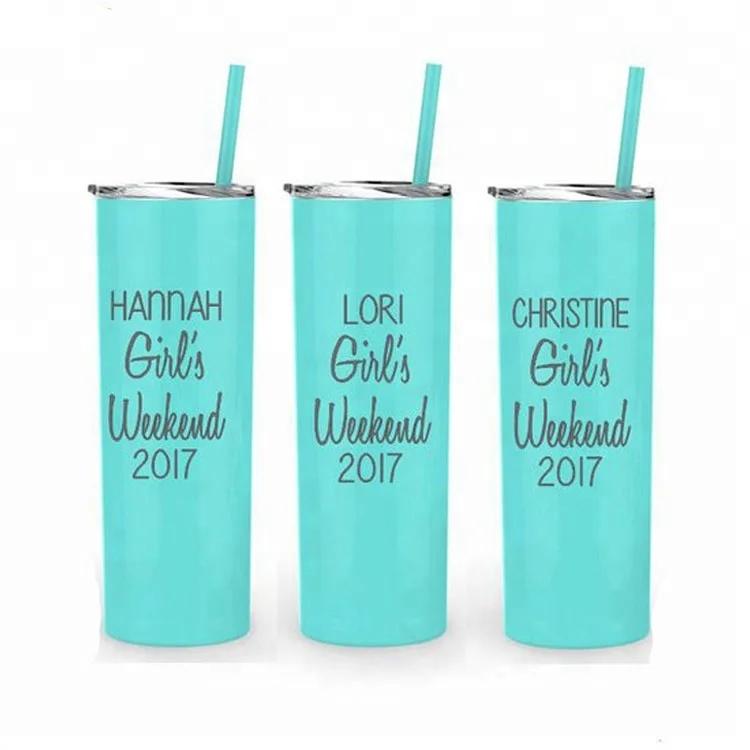 20Oz Skinny Stainless Steel Personalized Tumblers W/Splash Proof Lid - 20 Oz Insulated Water Tumbler