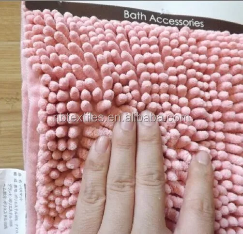 Cheap anti-slip water absorbing Chenille floor mat