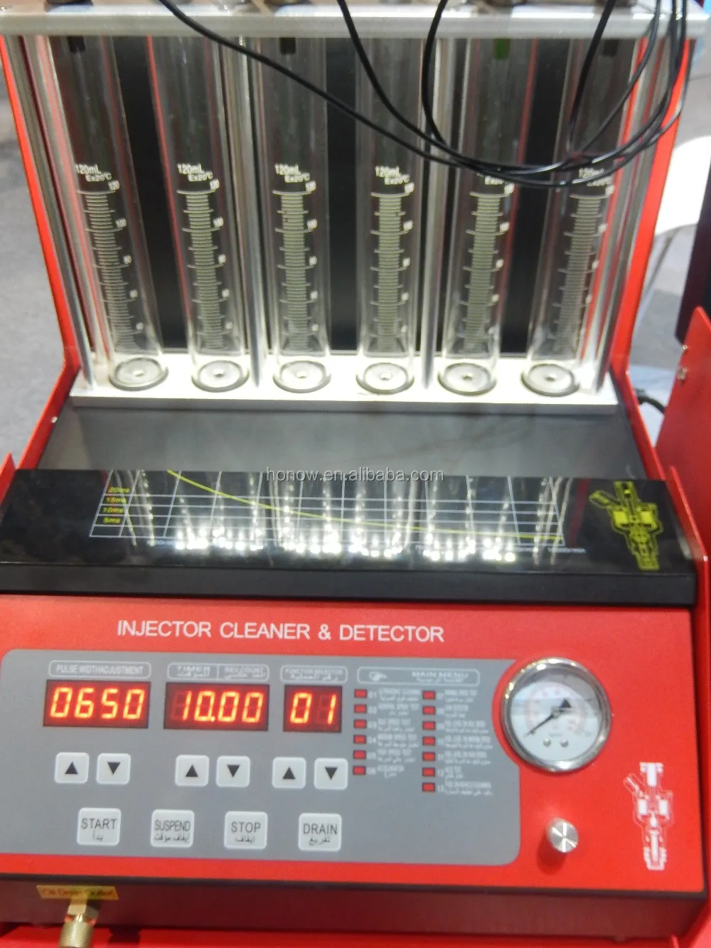 Automatic 6 cylinders fuel injector cleaner and tester machine made in China factory