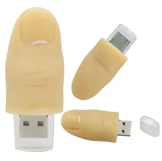Funny finger shaped usb flash drive PVC soft rubber usb customized8GB 16GB 32GB