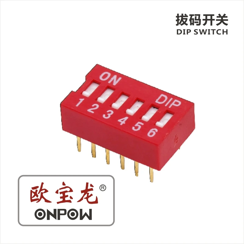 ONPOW DSR-06GT-R dip-переключатель с утопленным Тип горка