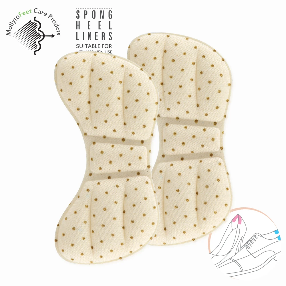 footwear foam material anti friction foot care colorful dotted shoe heel liner