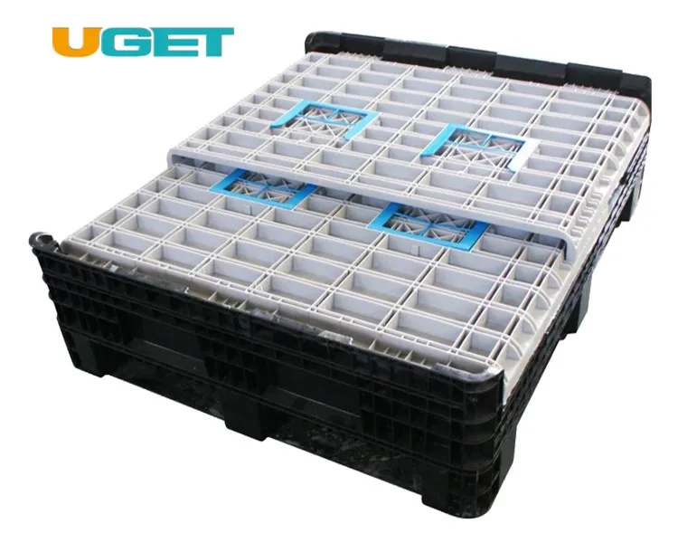 Large Folding Plastic Pallet Container Bin For Fruit And Vegetables Plastic Pallet Box With lid