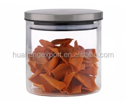 
Different sizes Household glass round storage jar with Stainless steel cover 