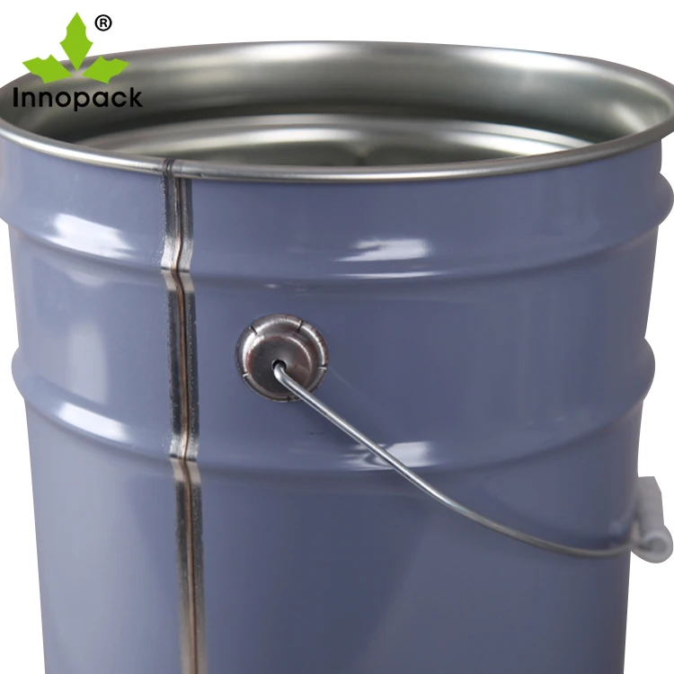 
25L metal bucket with flower lid and handle for paint or chemical packing 