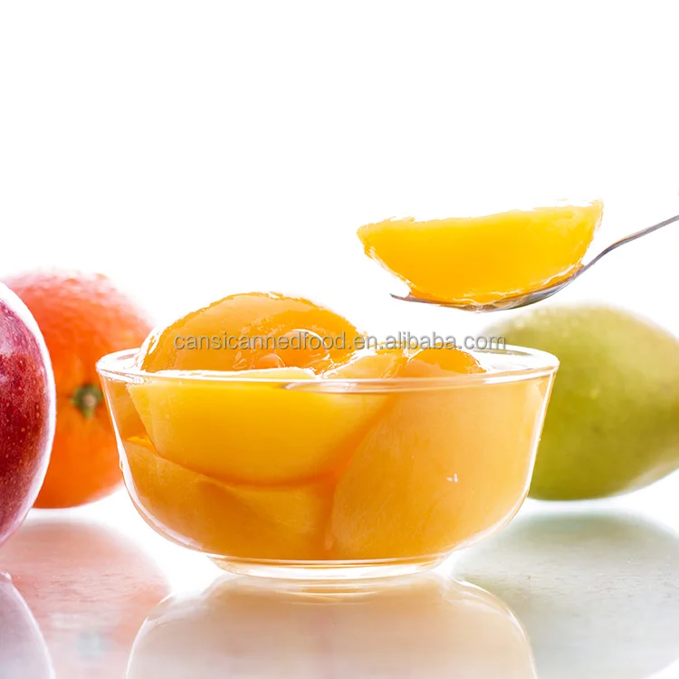 Specification 880g Canned Fruit Yellow Peaches in Light Syrup