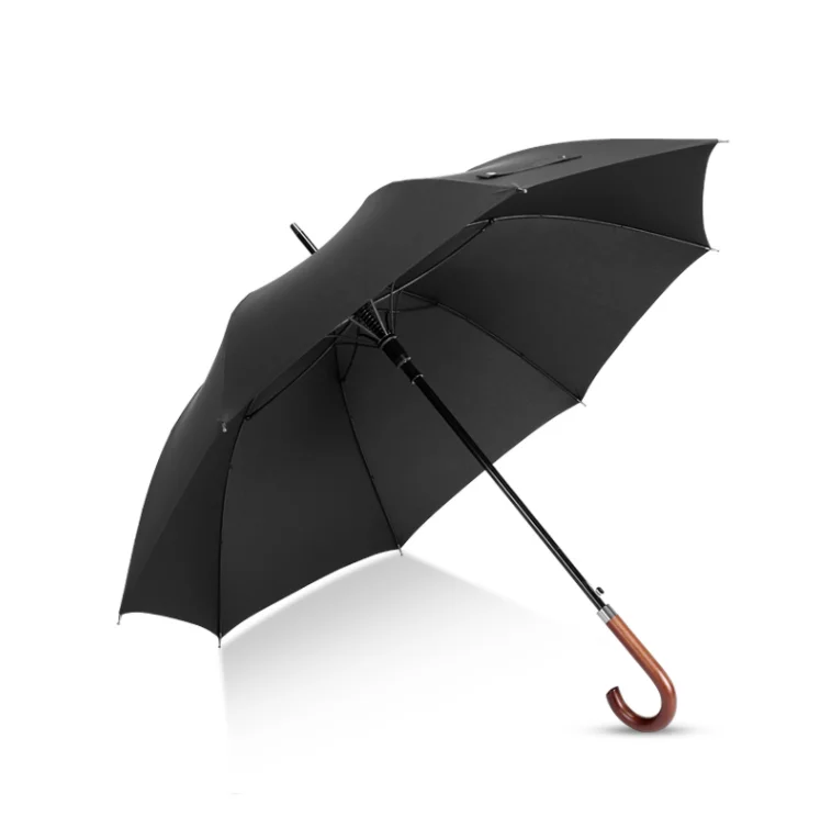 Ok Umbrella Logo Customized Automatic Windproof Umbrella With High Quality Wooden Handle Straight Umbrella