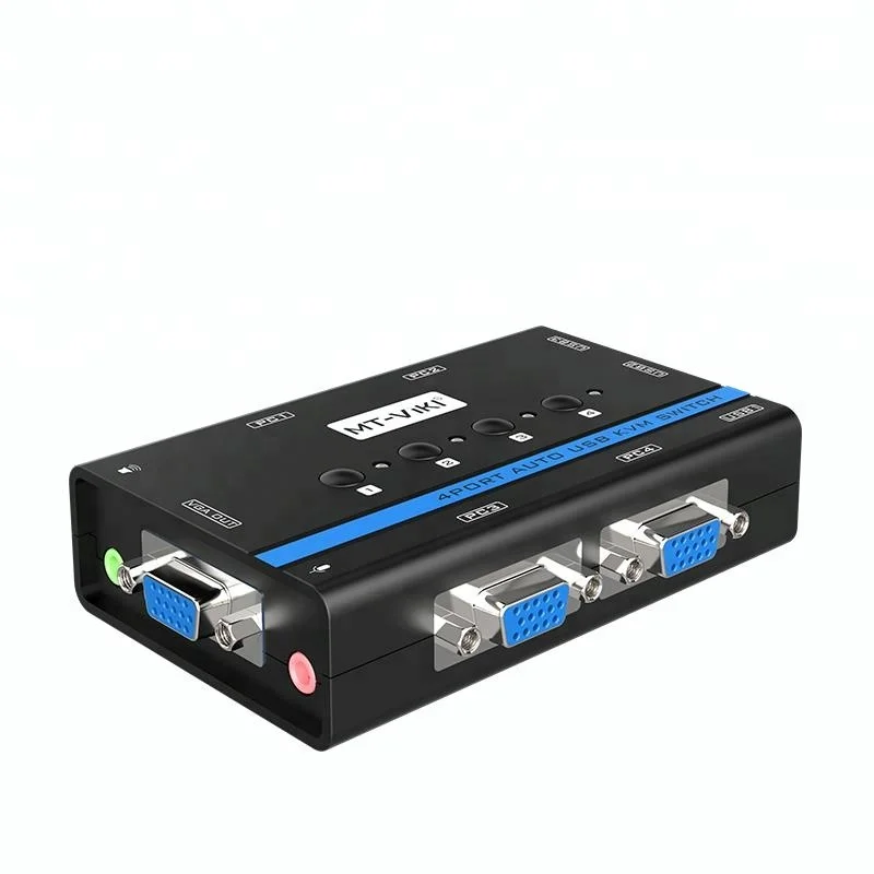 
4X1 4 Port Auto Vga Usb Kvm Switch With Audio 