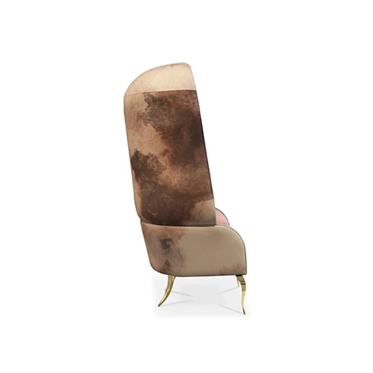 Hot selling products modern luxury seashell shape pink fabric velvet living room chairs