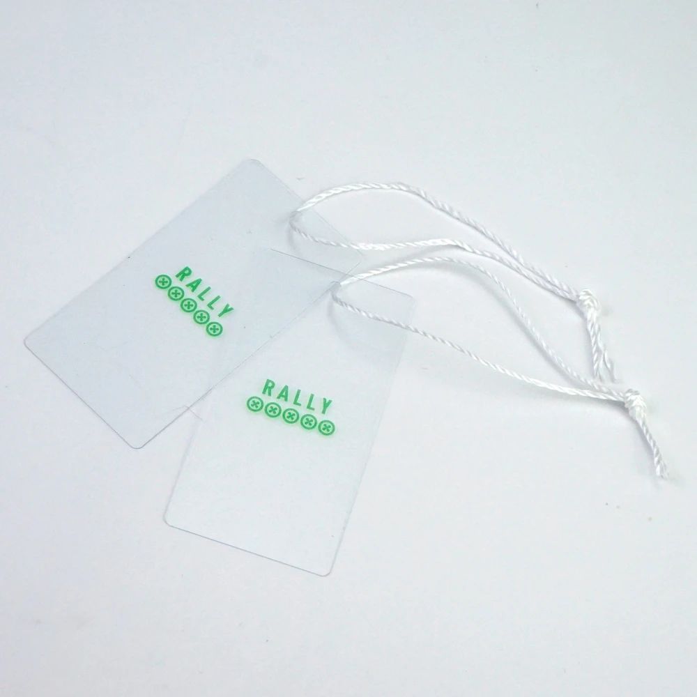 
eco-friendly PP/PET/PVC printed clear plastic garment/clothing hang tag,labels and tags,plastic valve bags 