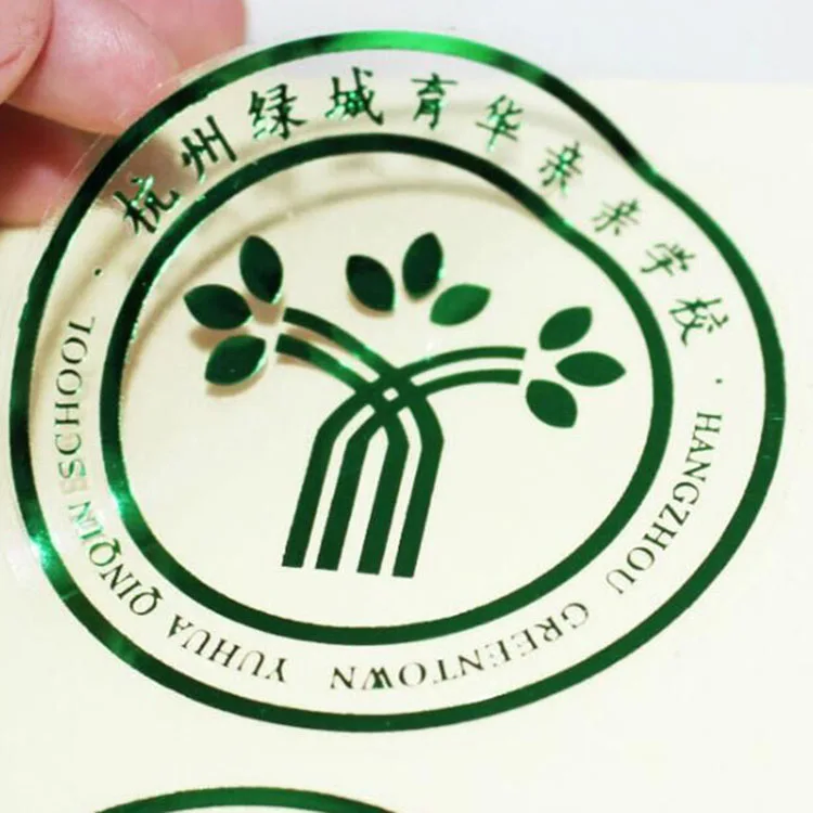 Custom logo Print die cut shape Gold Foil Labels Gold Foil Sticker